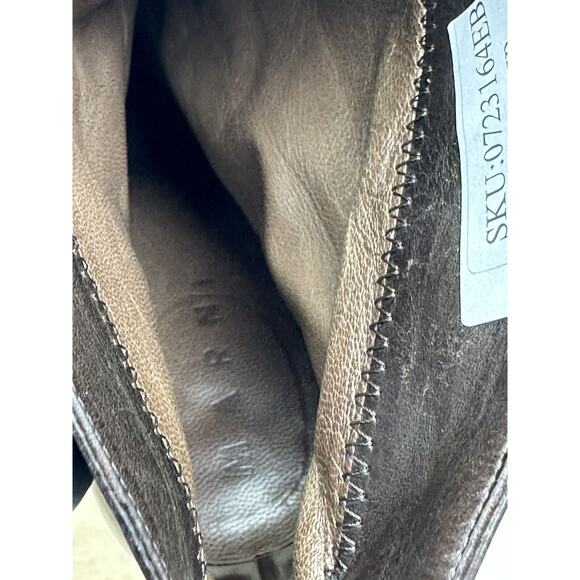 MARNI Leather Brown Pointed Toe Platform Pumps Heels ITALY Sz 38 Fit US 8 - Picture 12 of 14
